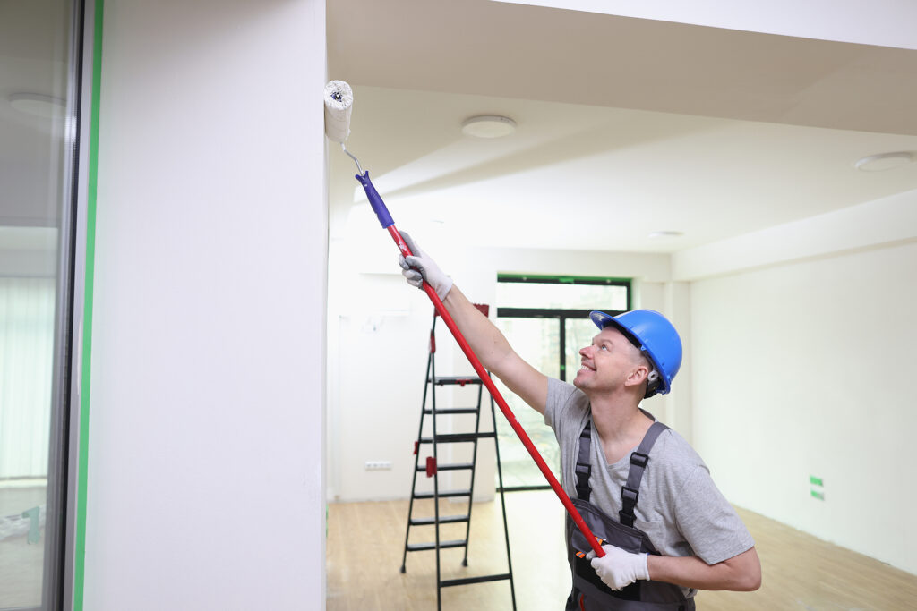 Commercial painting work in a professional interior