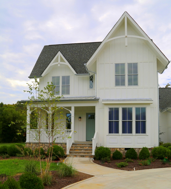 Painted residential exterior with coordinated trim